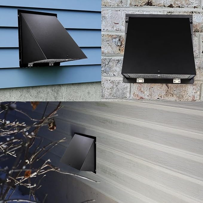 10 Inch Wall Vent Cover,Exhaust Vent Hooded Wall Vent with Screen and Damper,Outdoor Wall Exhaust Vent Cap Exterior Air Vent Cover for Kitchen Range Hood HVAC Duct Dryer Ventilation,Galvanized Steel