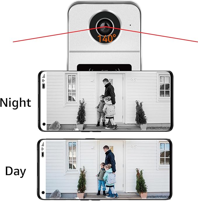 KeonBell 2 Wired Video Intercom System, 7 Inches Video Doorbell Camera with Monitor, Wired Video Door Phone HD Camera Kits Support tuya, Two Way Talk, Video Recording, Remote Unlock for Smart Home