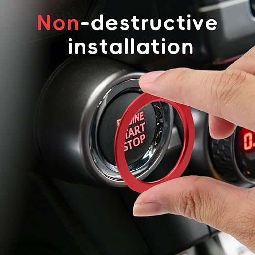 Auovo Engine Start Stop Button Outer Ring Compatible with Subaru BRZ 2022-2025 2026 for Toyota GR86 Accessories 2022-2026 Push Start Stop Button Cover (Engine Start Stop Outer Ring-1 Piece, Red)
