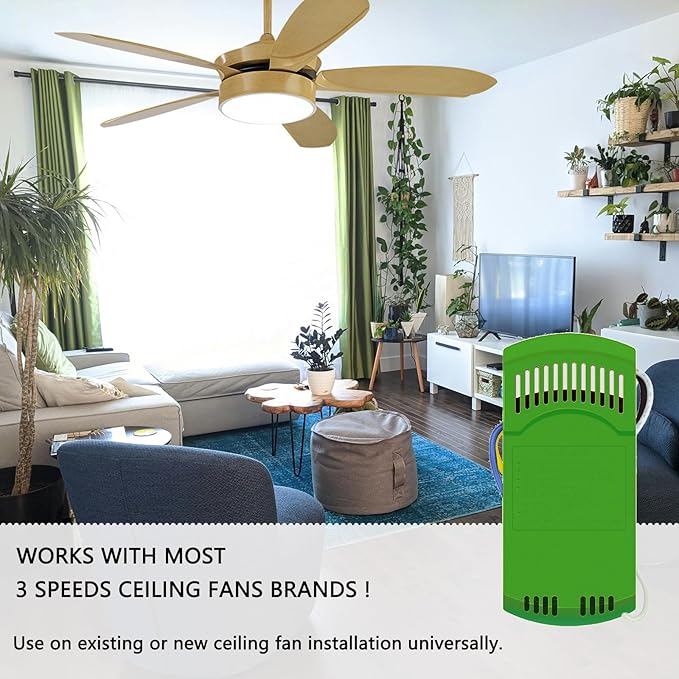 Universal Ceiling Fan Remote Control Receiver for Hunter Ceiling Fan, Compatible with Hunter 99770 99813 99392 99118 99122 99123 99119, 3 Speeds Control, 434MHz (Receiver only)