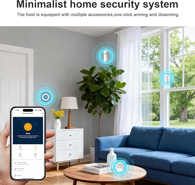 PGST Alarm System for Home Security,2025 Wireless Security Systems for House with Instant App Alerts,13Pcs with Door/Motion Sensors,Remote,Compatible with Alexa for Villa,Apartment,Kids Safety,Office
