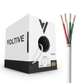 Voltive 16/4 Speaker Wire, in-Wall CL3 & Direct Burial, White, 250ft - 16AWG, 4 Conductors, Stranded Oxygen-Free Copper, UL Listed - V-1211-4