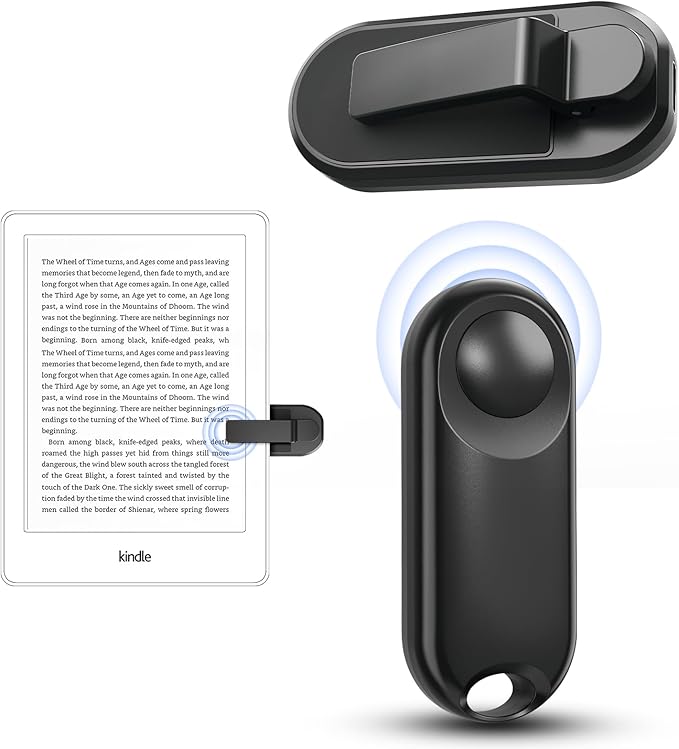 DATAFY Remote Control Page Turner for Kindle Paperwhite Oasis Kobo eReaders, Camera Camcorder Remote Controls, Page Turner Clicker for ipad Tablets Reading Novels with Wrist Strap Storage Bag