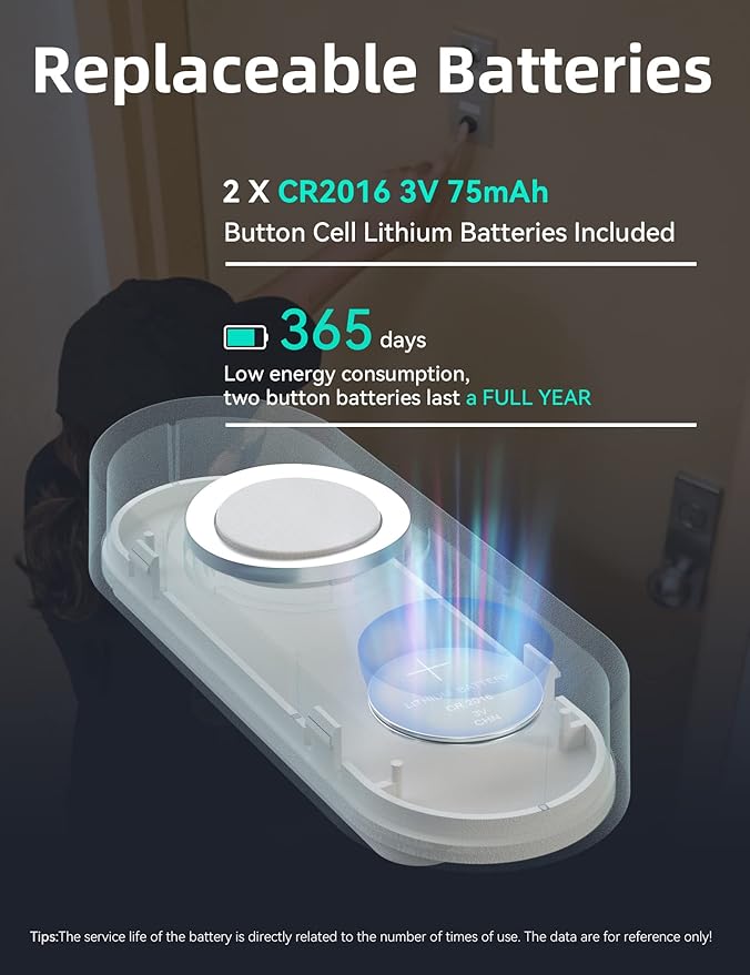 AIDA Lighted Wireless Doorbell for Home, Waterproof Battery Doorbell Wireless 1,000ft Range, 5 Volume Levels with 58 Chimes & LED Flash on Receiver (White, 1 Button & 2 Receiver)