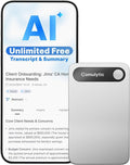 Comulytic Note Pro AI Voice Recorder, Unlimited Transcribe & Summarize, One Tap Recording Device with AI Note Taking, Support 113 Languages, 64GB, Audio Recorder for Calls, Meetings, Lectures, Silver