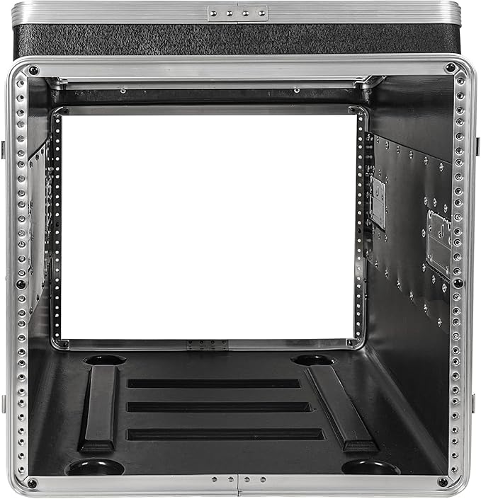 Sound Town Lightweight and Compact 8U ATA ABS Rack Case, with Slant Mixer Top, Casters, 21" Depth, 10U Top and 8U Side Spaces (STMR-A10X8UW)