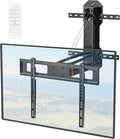 WHYFONE Motorized TV Mount with Remote for 32 to 85 inch Screen up to 88 lbs, Electric TV Mount Drop Down 17.7” Height-Adjustable on Fireplace, Max VESA 600x400mm, 8-16" Wood Stud/Brick/Concrete Wall