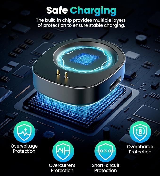 TiMOVO Dock Charger Compatible with Amazfit T-Rex 3/Balance 2, 3.3ft/1m Magnetic Replacement Charging Stand, Smartwatch Accessories, 2 Pack
