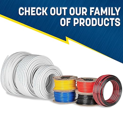 GS Power 200 Ft Duplex Marine Wire, 18 Gauge Wire, Oxygen-Free Tinned Copper 18 AWG Electrical Boat Wiring, Sheathed Copper Marine Grade Electrical Cable for Boat Automotive RV Camper Trailer