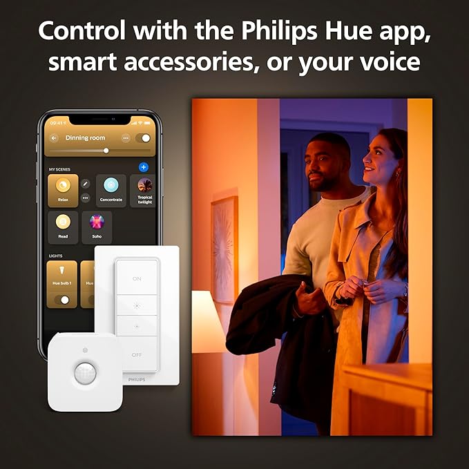 Philips Hue Datura Smart Ceiling Panel (Small Round 2.49in x 15.12in) White & Color Light, Bluetooth Compatible, Voice Control with Alexa, Apple Home & Google Assistant†?