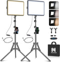 2-Pack LED Video Light Kit, NiceVeedi Studio Light, 2800-6500K Dimmable Photography Lighting Kit with Tripod Stand&Phone Holder, 73" Stream Light for Video Recording, Game Streaming, YouTube
