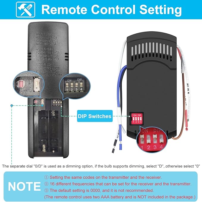 3-Speed Universal Ceiling Fan Remote Control Kit for Hampton Bay, Replacement for Home Decorators Collection Harbor Breeze Hunter, with Timer Light Dimmer, 2AAZPHD3/HD3 KUJCE10320/TR222A