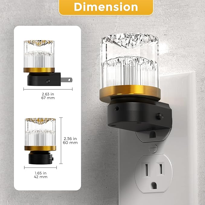 L LOHAS LED Night Light, 2 Pack Night Lights Plug into Wall, 3000K Soft Light LED NightLights, Built in Dusk to Dawn Sensor for Hallway, Bathroom, Rooms
