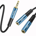 Tisino Headphone Splitter 3.5mm, Aux Splitter 2 Female to 1 Male, 3.5mm TRS Audio Adapter Cable Compatible with PS4/5, Xbox, Nintendo Switch, PC Gaming Headsets, Phone, Tablet, Laptop(0.5m/1.6FT)