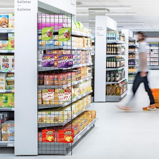 7RiversART Grid Wall Commercial Grade Grid Panels Heavy Duty for Retail Display, 2' W x 7' H, Black (Pack of 3), Portable