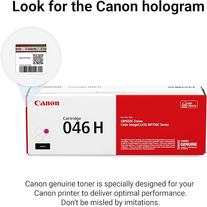 Canon Genuine 046 Magenta Toner Cartridge High Capacity Compatible with LBP654Cdw, MF731Cdw, MF733Cdw, MF735Cdw