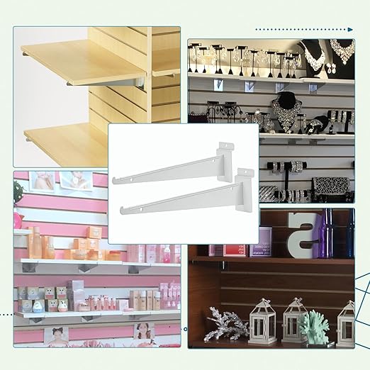10Pack Slatwall Shelf Brackets,6 inch Slatwall Bracket for Shelves,Heavy Duty Metal Slatwall Accessories with Lip for Slat Wall Panels Shelving Display Home Commercial - Slatwall Knife Shelf Bracket