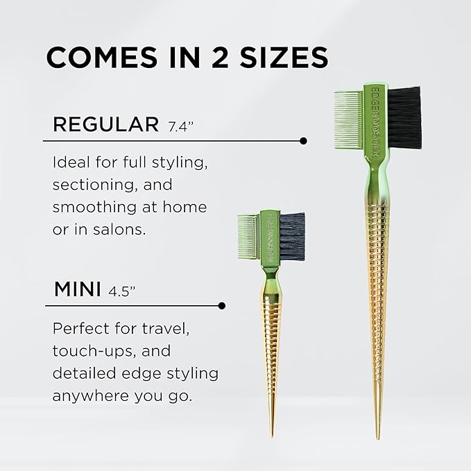 Style Factor EDGE BOOSTER® Hammer Brush Rat Tail– Double-Sided Edge Control Brush & Comb with Boar Bristles – For Edges, Slick Backs, Baby Hair Styling, and Taming Flyaways