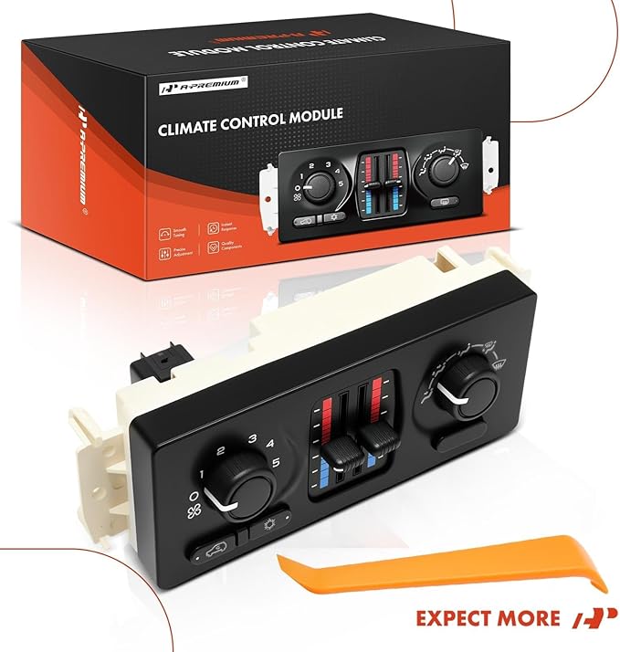 A-Premium Manual Climate Control Module A/C& Heater Control Panel Compatible with Chevrolet, GMC & Cadillac - 2003-2006 Silverado, Sierra, Avalanche, Tahoe, Yukon, Suburban - w/o Rear Window Defogger