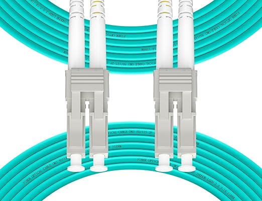 Fibergaga 5Pack-5M(16ft) OM3 LC to LC Fiber Patch Cable, Multimode 50/125µm 10G/40G, OD-2.0mm Fiber Optic Cable Duplex