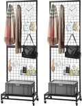 NectaCol Grid Wall Panels, 2'x 6' Gridwall Panel Display Stand with Baseplate, Black Wire Grid Wall Display Rack, Grid Panels for Display, Retail Display Stand - 2 Packs