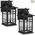 Motion Sensor Outdoor Wall Lights Black, Dusk to Dawn Outside Porch Lights Fixture Wall Mount, Waterproof Exterior Light Fixtures, 2-Pack Matte Black Wall Sconces Lantern for House Patio Garage
