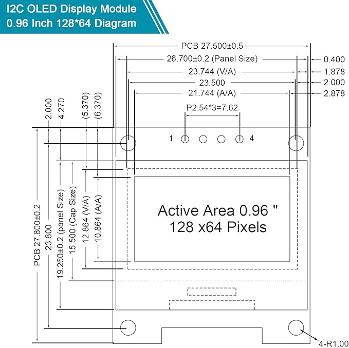 Weewooday 5 Pieces 0.96 Inch OLED Module 12864 128x64 Driver IIC I2C Serial Self-Luminous Display Board Compatible with Arduino/Raspberry PI(Blue and Yellow)