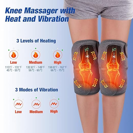NORTHERN BROTHERS Knee Massager - Knee Heating Pad with 3 Heat 3 Vibration, Gifts for Dad Mom and Seniors, Warmers for Arthritis Shoulder Elbow
