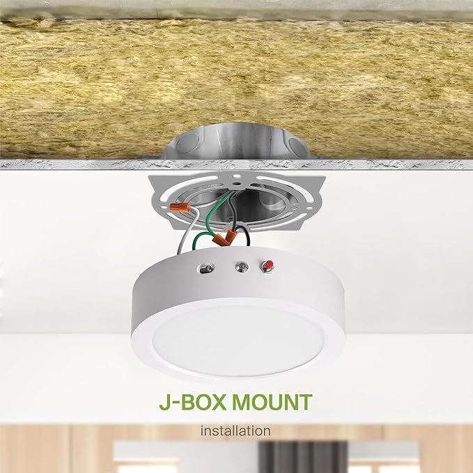 ASD LED 7" Round Flush Mount Ceiling Light Fixture, Low Profile Surface Lighting | 5CCT, Dimmable, Battery Backup, ETL Listed | 15W 1200LM 2700-6000K 120V | Kitchen, Hallway Lamp | White, 12 Pack