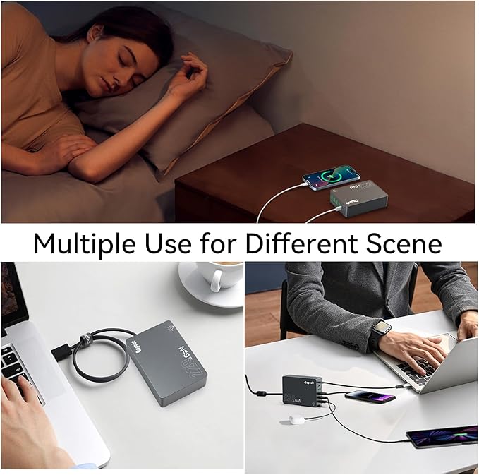 220W USB C Charger Block, 6-Port GaN USB C Charging Station PD 100W PC Laptop Fast Charger Adapter Compatible with iPhone 17, Galaxy 25, MacBook,ipad and More Devices(Gray)