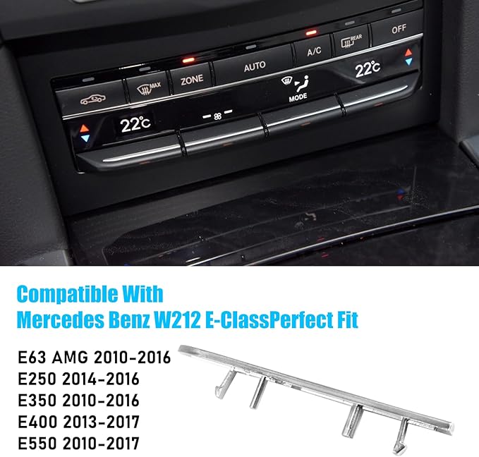 Jaronx Compatible with Mercedes Benz AC Button Trim E Class W212, Temperature Climate Control Button Sliver Chrome Trim for E Class W212 E63 AMG E250 E350 E400 E550 2010-2017(Matte)