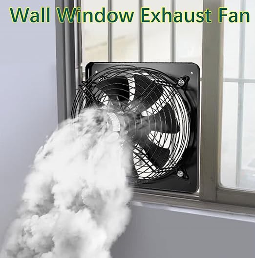 12 Inch Window Exhaust Wall Mounted Ventilation Basement Extractor Industrial Fan 720 CFM High-Speed1460 RPM Industrial Fan for Home Garage Office Commercial Use (12 Inch+Speed Control)