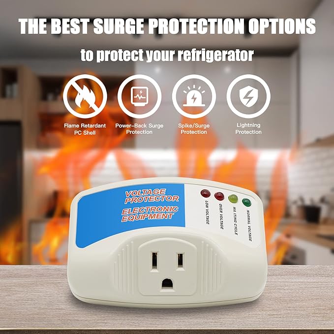 BSEED Surge Protector Home Appliance,Single Outlet Power Voltage Protector,Voltage Brownout Outlet Surge Refrigerator 1440 Watts,Voltage Brownout Plug Outlet, 1875W, 120V, 15A(4 Pack)
