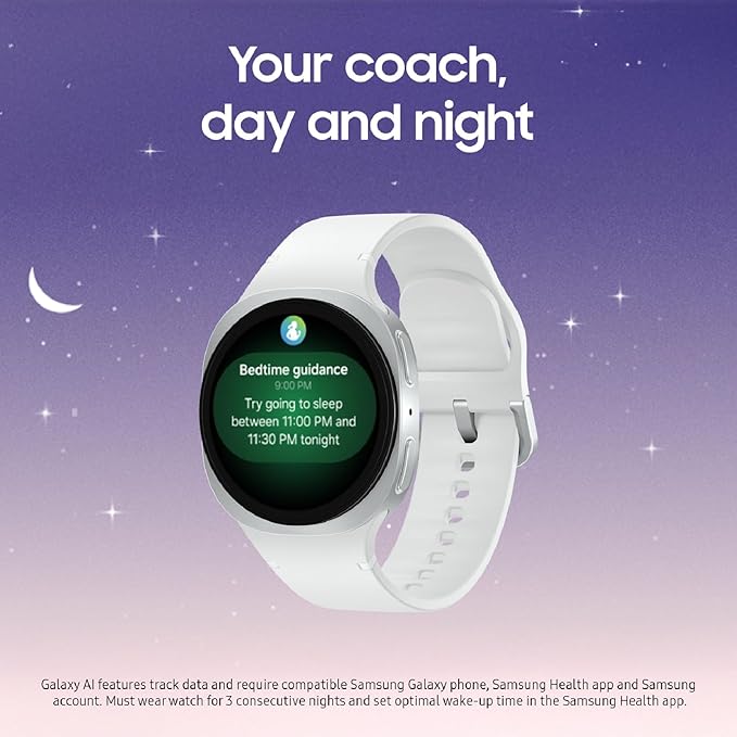 Samsung Galaxy Watch 8 (2025) 44mm Bluetooth Smartwatch, Cushion Design, Fitness Tracker, Sleep Coaching, Running Coach, Energy Score, Heart Rate Tracking, Graphite [US Version, 2 Yr Warranty]