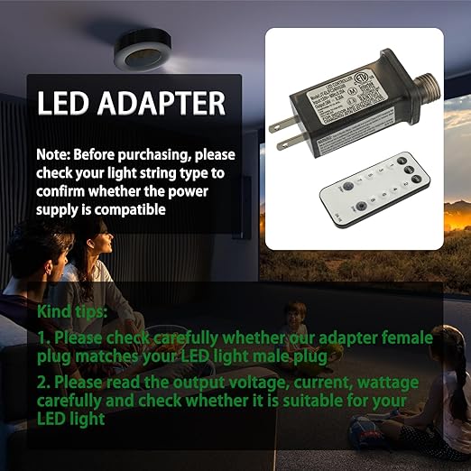 SIGANDG 24V 7.2W 8 Mode LED Controller with Memory Function and IR Remote Control Low Voltage Transformer for Holiday String Lights,not Fit for 8 Mode with Control Box and 1 Mode String Light(1 pcs)