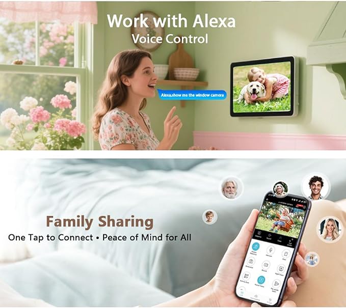 Serounder 2K 3MP Window Camera, Indoor Camera with Dual Band WiFi and Bluetooth, Color Night Vision, Motion Detection, Real Time Alerts, 2-Way Audio, Adhesive Installation