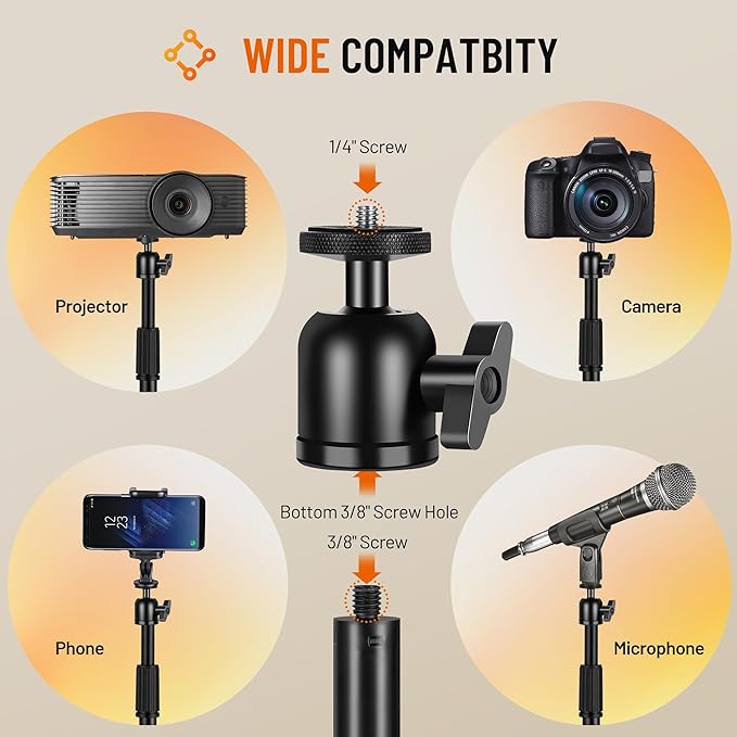 CAHAYA Projector Tripod Adjustable Height: 35.4to 51.2In Foldable Heavy Duty 360 Rotatable Multiple Uses Stand for Studio, Outdoor, Movie, Stage, Home