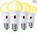 Laios Dusk to Dawn Sensor E26 Light Bulb, 7W LED Outdoor Photocell Lighting Bulb, 1200lm Equivalent 60W, Soft White(2700K), Auto ON/Off with Light Sensor, Pack of 4