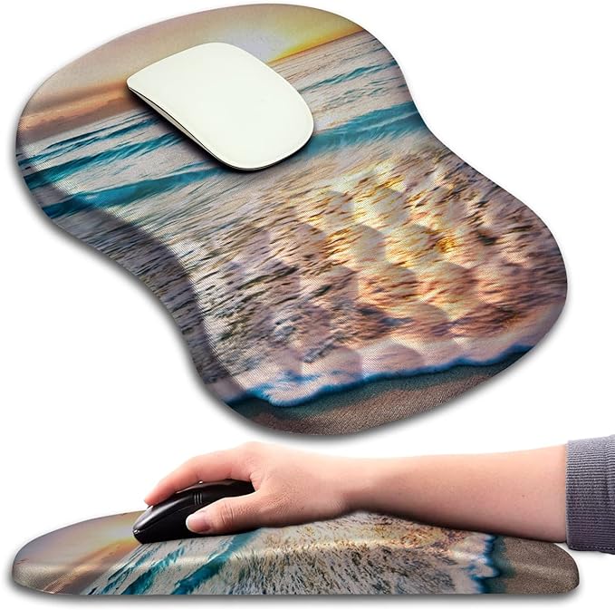 KUOSGM Mouse Pad Wrist Support, Ergonomic Mouse Pad with Massage Dot, Comfortable Computer Mouse Pad for Laptop, Wrist Rest Pain Relief Mousepad with Non-Slip PU Base for Office & Home, 12 x 8 in