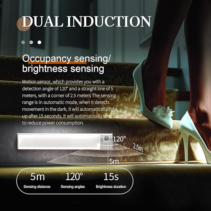 ZSYZDL Under Cabinet Lights, Motion Sensor Light Indoor,Motion Sensor Night Light,White LED Under Counter Fixture, 7-Color Ambient Lighting, Glow lamp,Auto On/Off,Wall Sconce for Bedroom,Staircase