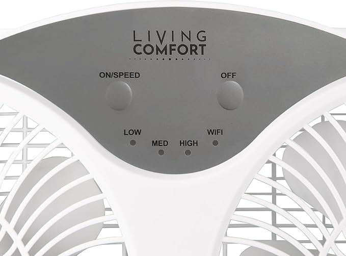 Comfort Zone 9-Inch Window Fan with Dual 3-Speed Fans, Auto-Locking Expanders, 3 Modes (Cool, Circulate, Exhaust), Wi-Fi App Control, Fabric Cover & Bug Screen