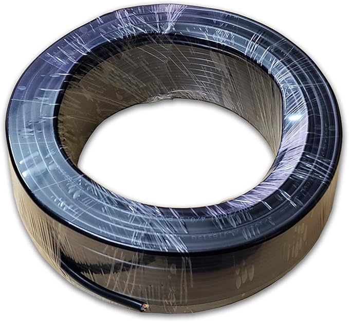 150FT 22 AWG Gauge Wire/Cable RVV 4 Conductor Bare Copper for Video Intercom/Video Door Bell/Alarm Security Burglar, Extensionext Cord/Line,Black Outer Jacket