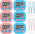 ZILLEEN Classroom Timer for Kids Teachers 6 Pack Digital Timers, Blue & Pink