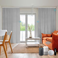 SmartWings Automatic Curtain Opener with Drapery, Motorized Vertical Blinds with Remote, Electric Closet Doors Sliding Panels Compatible with Alexa Google Homekit, 93% Blackout Light Grey