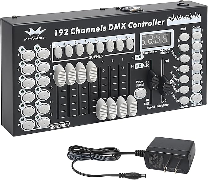 DMX Controller DMX Console,192CH Dmx512 Console Controller Panel Use for Editing Program of Stage Lighting Runing