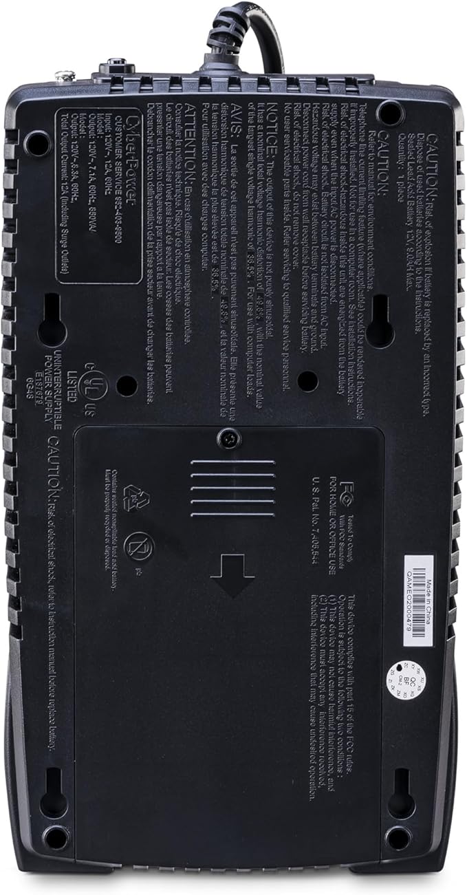 CyberPower EC650LCD Ecologic Battery Backup & Surge Protector UPS System, 650VA/390W, 8 Outlets, ECO Mode, Compact Uninterruptible Power Supply