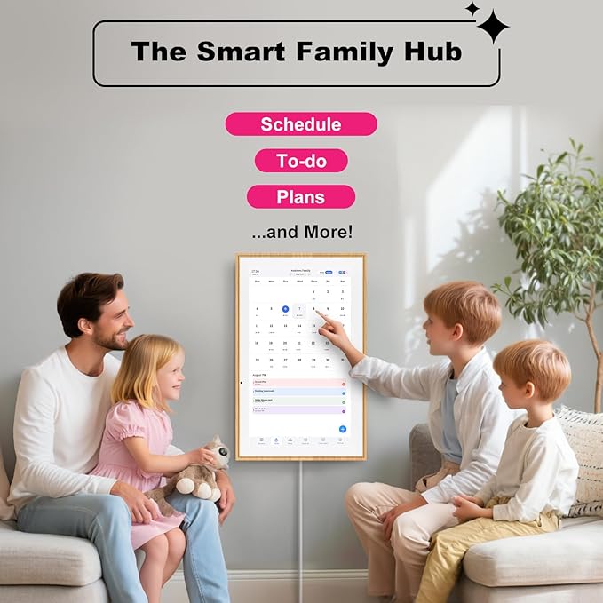 Digital Calendar, 15.6 Inch Wall Planner Electronic Calendar&Chore Chart,1080P Full HD Interactive Touchscreen Smart Touchscreen Interactive Display for Family Schedules – Wall Mount Included, Great for Organizing Your 2026 Teak