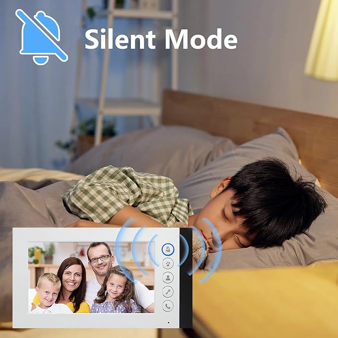 Wired Video Multifamily Apartment Intercom System,2/3/4/6/8/10/12 Units 7 inch Monitor Video Door Phone Kit,Video Doorbell, ID Card Unlock, 2 Way Audio for Home (1 doorbell + 6 Monitor)