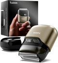 Tulzim Electric Foil Shaver for Men: Portable Electric Razor for Beard/Face, 3 Floating Blade LED Display USB-C Fast Rechargeable, IPX7 Waterproof for Travel & Home,Matte Brown