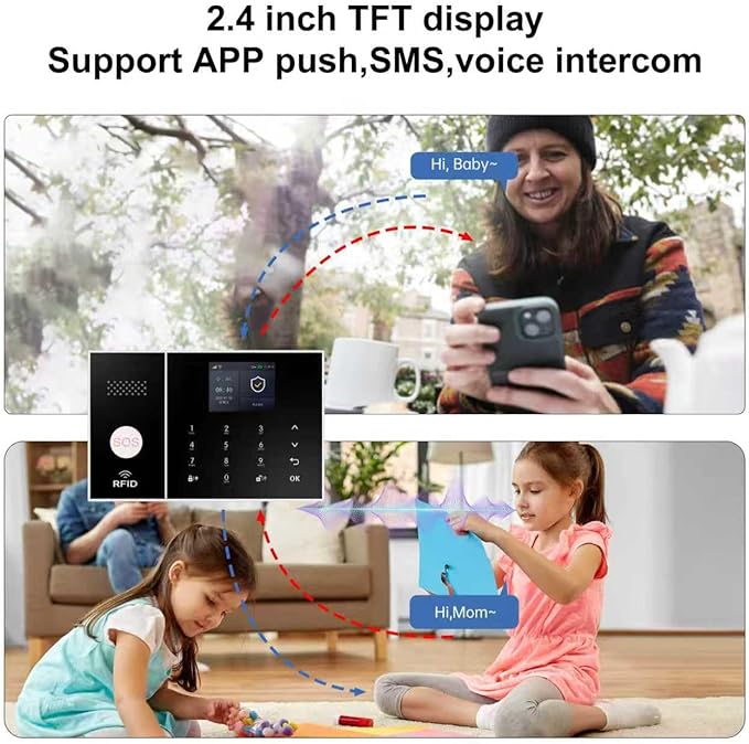 XUK Wireless 4G/GSM/Wi-Fi Security System for Home/Apartment, Smart Security Alarm with Door/Window Sensors, PIR Motion Detector, Compatible with Alexa/Google Home, Easy Installation (21pcs Set)